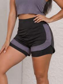 Double Fitness Shorts - Grey - View 2
