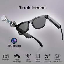 Bluetooth Smart Glasses And AI Camera Glasses With 20-Megapixel Resolution, Featuring A Dual-Camera System That Supports Both Photo And Video Capture. They Can Play Music, Answer Calls, And Support AI Voice Interaction, Making Them Ideal For Cycling, Sports Photography, And Business Use. They Offer Long Battery Life, Clear Audio Quality, And Come Equipped With Touch Controls And Voice Assistant Functionality. - View 13