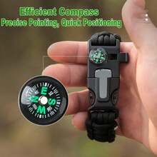 Outdoor Multi-Function Paracord Survival Bracelet Men Women Camping Adventure Emergency Rescue Survival Rope Bracelet - 綠色 - 查看 2
