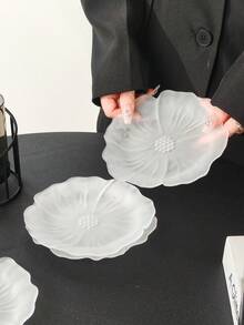 1个/2个/4个6英寸磨砂白莲花玻璃水果盘,中式客厅茶几高端茶点干果盘、甜点盘、茶盘、糖果盘、蛋糕盘、开胃菜盘,也可作骨碟使用,派对用品,酒店餐具,优雅礼品 - 查看 7
