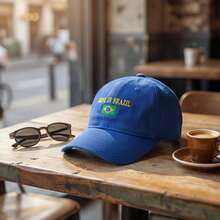 Made In Brazil 2026 World Cup Cap With Embroidered Flag, Adjustable, Women's/Unisex, Cheap - Made In Brazil - View 2