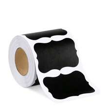 120/240/300pcs Reusable Waterproof Black Labels Stickers And White Chalk, Suitable For Kitchen Food Storage Containers, Jars, Spices And Wavy Patterned Food, Includes White Chalk Markers, Great For Travel And Back To School Supplies - Black - View 13