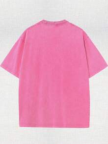 Pokemon Genuine Authorized Men's And Women's High-Quality Cotton Loose Washed T-Shirts, Pokemon Fitness Cards Than SWOLELAX Printed Cartoon Washed T-Shirts, Street Wind Cotton Washed T-Shirts, Cartoon Fans' T-Shirts, Gifts For Cartoon Lovers. - 玫紅色 - 查看 2