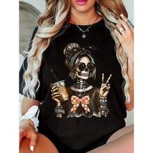 Dam-T-shirts - Svart - Visa 6