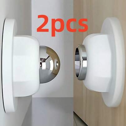 2pcs High Quality Magnetic Door Stops, Durable And Easy To Install, No Drilling Required - Suitable For Wall And Floor Mounting - Use These Short Magnetic Door Stops To Keep Doors Open.