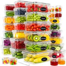 FOWA 8/30/34-Piece Food Storage Containers With Lids - Meal Preparation Lunch Boxes - Reusable Containers - Leak-Proof - For Kitchen Organization - Microwave/Freezer - 查看 1