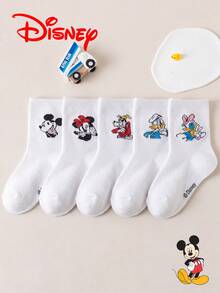 1/5/10 Pairs Disney Mickey Minnie White Socks, Cute Winter Children's Socks - Multicolor - View 12