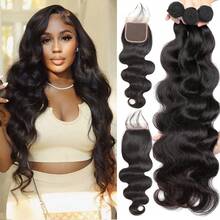 BINF Mechones de Cabello Natural y Cierres - Natural Black - Ver 2