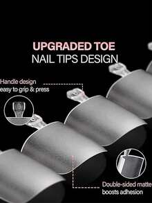 150pcs Pointed Square Toe Nail Stickers, Matte Full Coverage Press-On Nail Extensions, Acrylic Fake Toenails With 15 Sizes In Storage Box, Suitable For DIY Nail Salon, Can Be Used As Mother's Day Gift - Clear - View 6