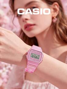 Casio F-91WS-4 Pink Transparent Jelly Digital Watch Clear Resin Girly Kawaii Alarm Chrono Unisex Water Resistant Cute Aesthetic Coquette Soft Girl Style Shopping Date Kpop Concert Gift for Girlfriend Sister Daughter - 粉色 - 查看 3