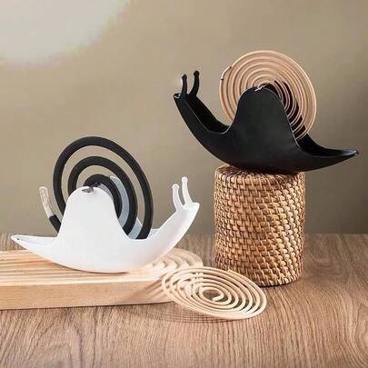 Plato de incienso creativo para mosquitos, Soporte de marco de mosquito en forma de caracol creativo, Caja de cenizas de incienso para mosquitos de oficina, Caja de incienso de mosquito en forma de caracol