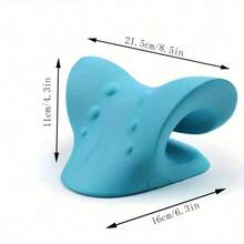 1pc Blue C-Shaped Neck Pillow, Contoured Design For Neck And Shoulder Stretching, Made Of EVA Material - Sky Blue - View 3