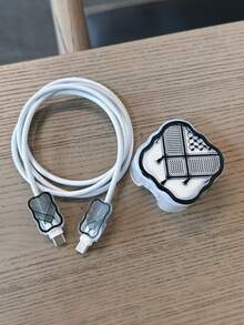 Set de 3 protectores de cable de carga, con patrón de encaje triangular, adecuado para cargador rápido Apple de 20W estándar del Reino Unido, previene daños - Multicolor - Ver 1