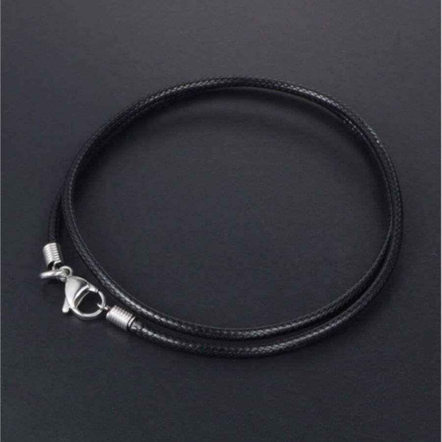 Cordón de collar de cuero trenzado de 16-24 pulgadas con broche, cordón de cuero negro de 2.5 mm, unisex - Multicolor - Ver 1