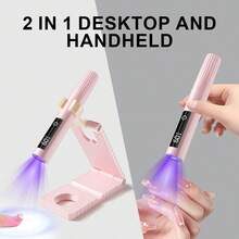 LIMEGIRL Lámpara de uñas LED portátil y mini, secador de uñas LED UV con soporte, lámpara de uñas LED UV de sobremesa sin manos para manicura de viaje y en casa, rosa/blanco - Multicolor - Ver 6