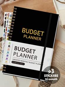 1 Undated A5 Size Monthly Budget Planner Notebook, With Sticker Set, Including Expense Tracking, Spending Overview, Savings Diary, Bill Tracking, Financial Planning, Suitable For Home, School, Office Use Financial Management Notebook - Multicolor - View 2