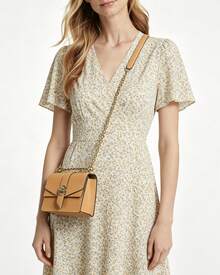 Michael Kors MK Greenwich Flap Bag Small Baguette Purses For Women Crossbody Bag And Shoulder Bag - Brown - View 8