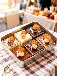 Stainless Steel Rectangular Baking Pan, Square, Non-Stick, Durable, Suitable For Tiramisu, Lasagna And Desserts - View 4