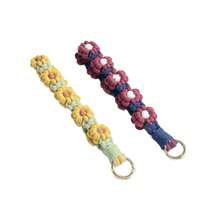 1 chiếc dây đeo điện thoại/móc khóa hình hoa cúc đan thủ công bằng macrame. - Nhiều màu - Xem 10