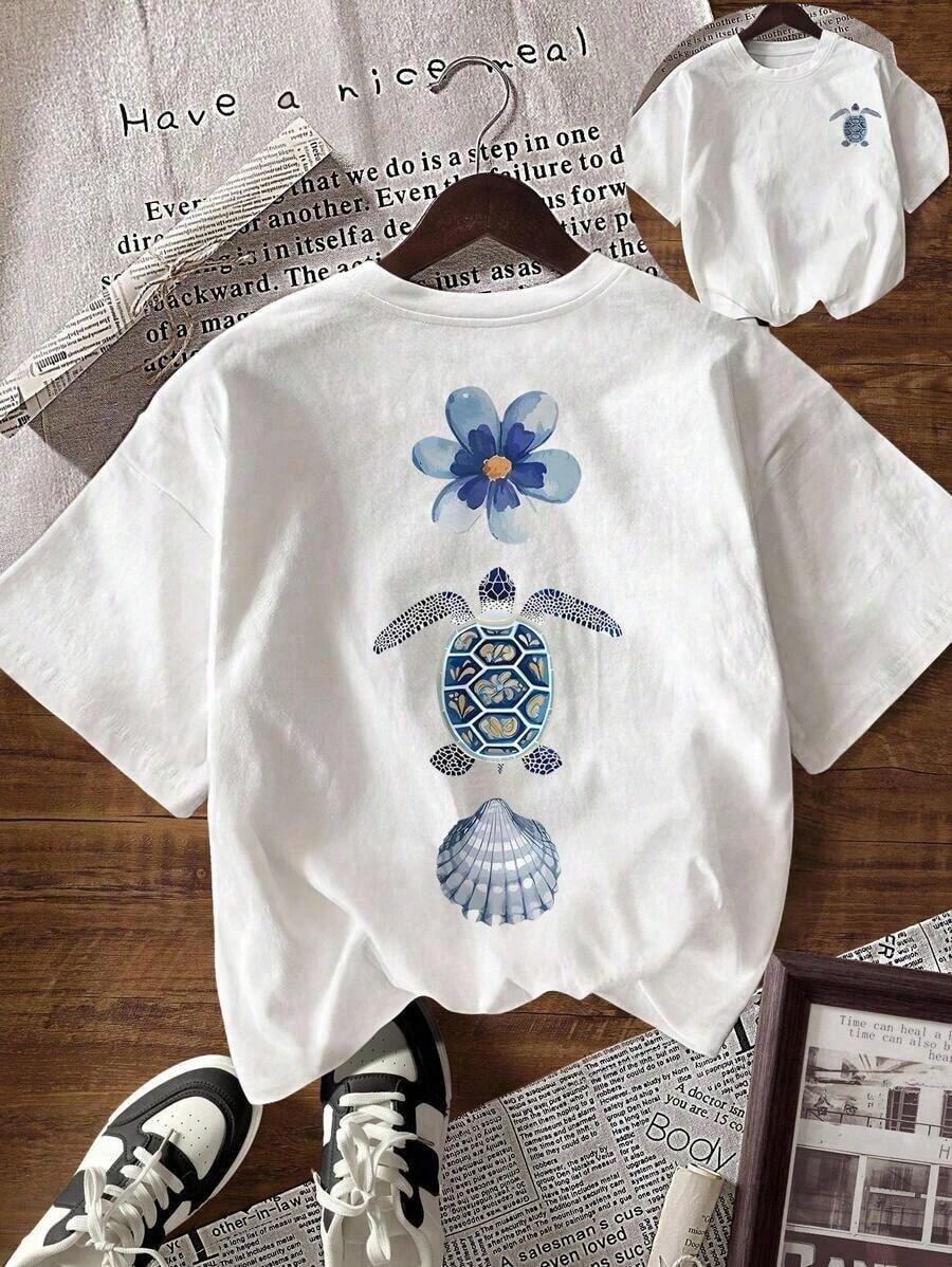 100% Pure Cotton Women's T-Shirt, Summer Clothing 2026, Women's Top, Elegant Millennium Women's Clothing, Women's T-Shirt With Round Neck And Short Sleeves, Fashionable For Summer, High-Quality Women's Spring Outfit, Summer Beach Shirt For Women, Short Sleeve Women's - White - View 1