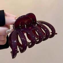 Summer Large Glossy Hair Claw Clip, Anti-Slip Strong Hold Hair Clip, Daily Use Hair Accessories For Thick & Curly Hair - Multicolor - View 2