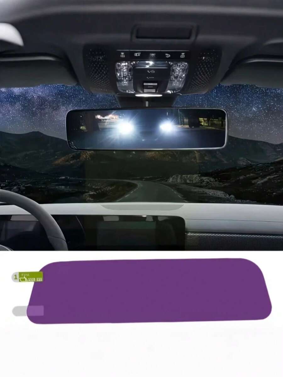 2pcs/Set Car Rearview Mirror Anti-Glare Film - Scratch-Resistant Protective Film And Styling Accessory. Features: Anti-Glare, High Clarity, Wear-Resistant And Durable, Easy Installation. Suitable For Most Car Models. - A - View 1