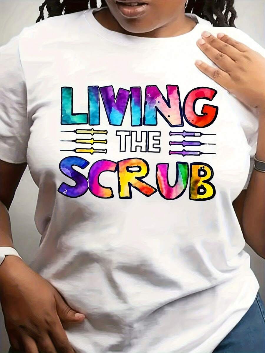 Día de San Valentín MujeresCuello redondo Casual S Camiseta Impresión de arco iris Diseño de la carta de la moda del uso diario