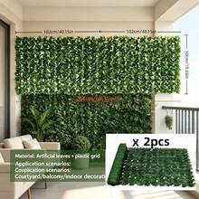 2pcs = 80 Inches Total Length Artificial Green Leaf Fence, Weather-Resistant Plastic Material, Outdoor Privacy Decor Wall Panels, Realistic Evergreen Leaves, Maintenance-Free Decoration For Balcony, Yard, Porch - Green - View 12