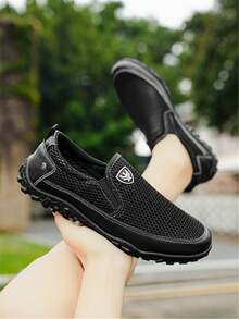 Giày lười nam, giày cho nam trung niên và người cao tuổi, giày casual nam unisex, giày công sở nam, thời trang đa năng, nhẹ và bền, phù hợp cho mọi mùa. - màu đen - Xem 5