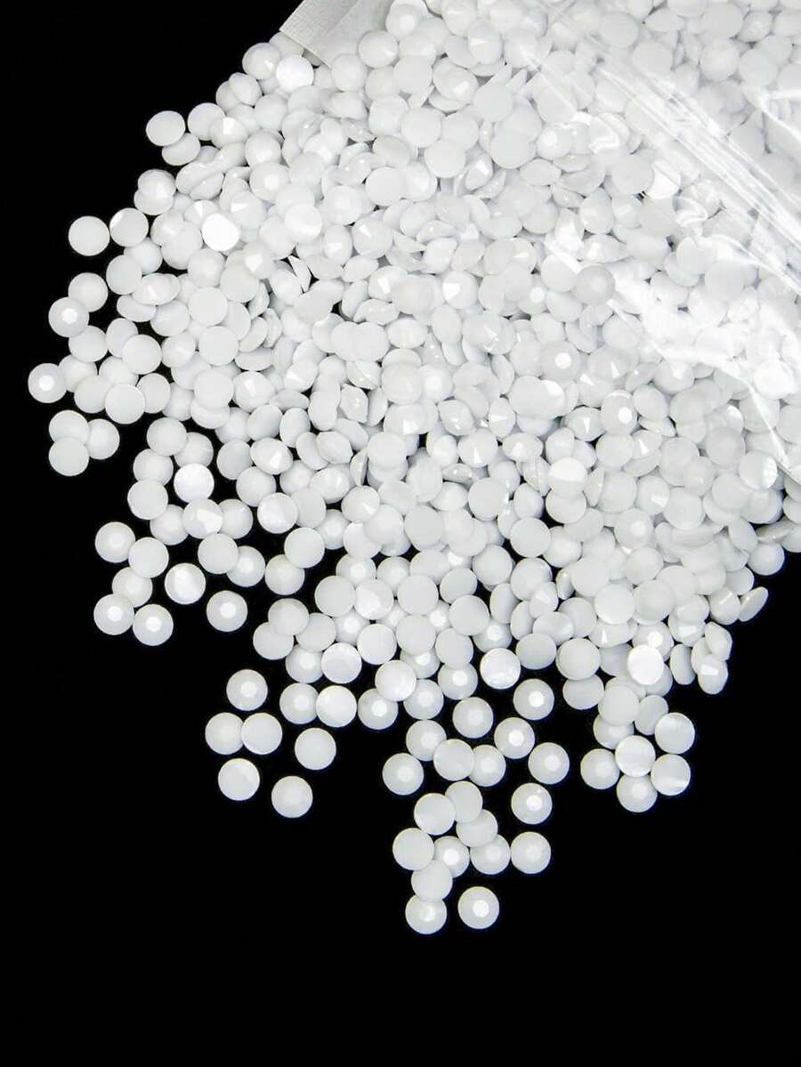 1100顆/2100顆 純白色平底樹脂水鑽,2mm 3mm 4mm 5mm 6mm 非熱黏貼平圓果凍樹脂水鑽寶石,適用於DIY珠寶製作、美甲裝飾、彩妝、配件、鞋子、衣物、包包、美甲飾品 - 白色 - 查看 1