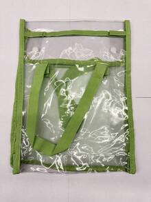 1个大容量PVC文件袋，双层设计，可手提或肩背，适用于办公用品、考试资料和学习用品。 - 彩色 - 查看 10