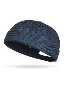 1pc Solid Color Brimless Cap, Fashionable Versatile Polyester Fiber Breathable Mesh Hat, Suitable For Outdoor Sports, Fishing, Daily Wear - Multicolor - View 12