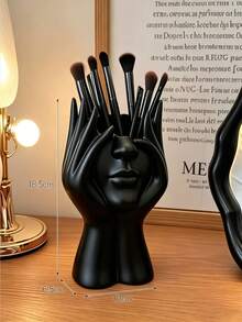 1pc Creative Human Body Art Pen Holder - Multi-Functional Desktop Storage Box - Decorative Face Vase - Cosmetic Storage Box - Room Decor - Vanity Accessories - Desktop Organizer - Perfume Storage Box - Women's Creative Gift - Multicolor - View 10