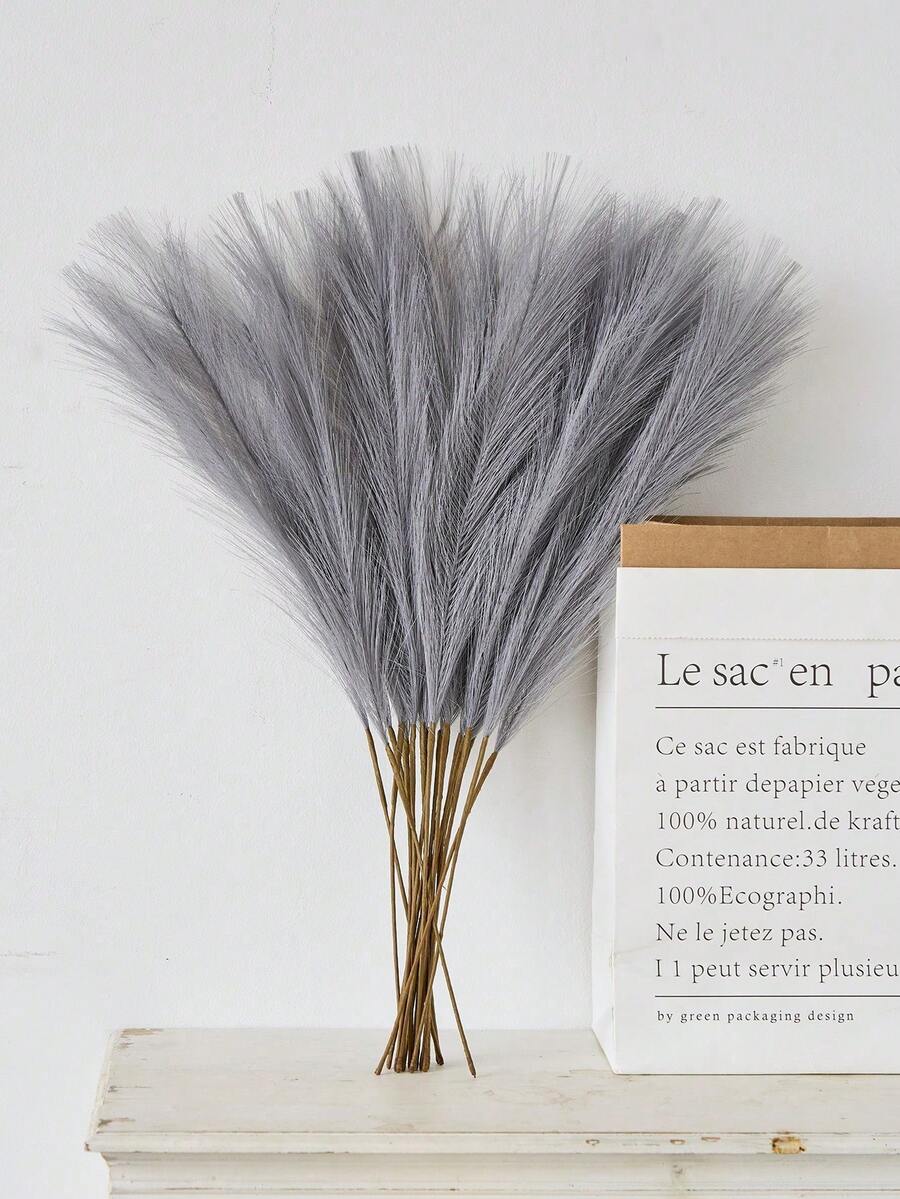 1/3/5/10pcs Artificial Pampas Grass, Faux Reed, Tall And Fluffy, Artificial Flowers, Cattail Grass, Artificial Plants, Bohemian Style Decor, Suitable For Wedding Party Decoration, Home Living Room Bedroom Decoration, Vase Arrangement, Autumn Decoration, Etc.