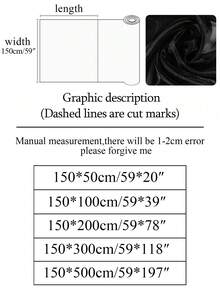 1pc Shiny Soft Semi-Transparent Organza Fabric, For Wedding Party Decor, DIY Sewing Crafts - Black - View 2