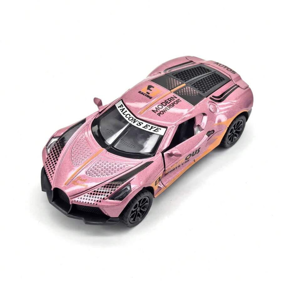 Coche de juguete de aleación con resorte para niños, coche de carreras realista, artículo coleccionable, regalo. - Rosa - Ver 1