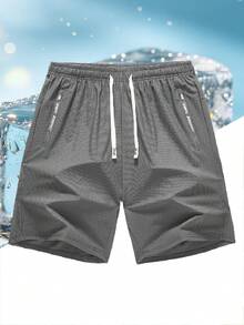 3pcs Men's Nylon Icy Silk Running Shorts, Summer Sports Workout Shorts - Multicolor - View 6