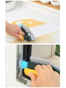 1pc Gap Cleaning Brush, 3-In-1 Multi-Angle Bristle, Multifunctional Handheld Cleaning Brush, No Dead Angle Brush, Suitable For Cleaning Windows, Gaps, Stoves, Door Tracks, Laundry Sinks, Etc., Suitable For Cleaning And Organizing Bedroom, Living Room, Kitchen, Bathroom, Garage And Outdoor Garden Areas. Home Decor, Household Cleaning Supplies, Cleaning Tools, Sweeping Supplies, Dusting Supplies - Can Also Be Used With 1pc Double-Sided Cleaning Brush Separately - A - View 8