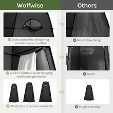 Pop Up Shower Tent For Camping, Portable Instant Changing Tent With Ventilation Window & Carry Bag, Privacy Bathroom Toilet For Beach & Outdoor, Standard, Width 40 ", Height 75 ", Black - Black - 查看 4