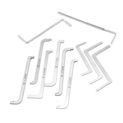 suli Klom Huk断钥匙取出器套装，11件套不锈钢锁匠工具，双头张力扳手套装，用于取出断钥匙