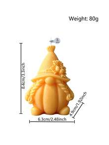 80g Scented Candle Dwarf Figurine (Orange + White), Cute Pumpkin Shape + Long-Lasting Fragrance, Handmade Candle With Vanilla, Apple, Cinnamon Scents, Decorative Figurine For Home, Restaurant, Dining Table, Theme Party - Pumpkin Dwarf Candle - View 7