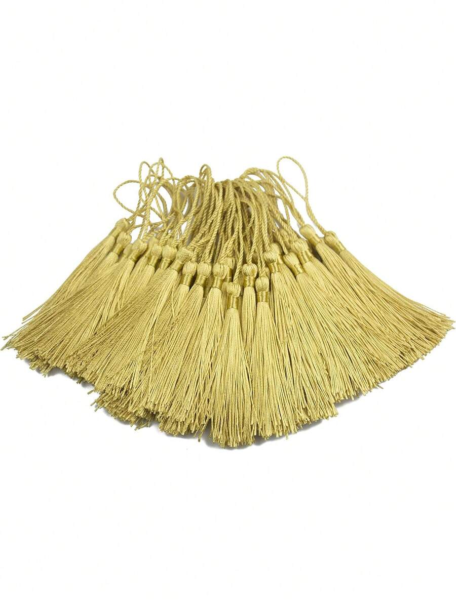 20/50/100 piezas Borlas mini doradas de 13cm/5 pulgadas con anillas para marcapáginas, joyería, proyectos DIY - Oro de 13 cm - Ver 1