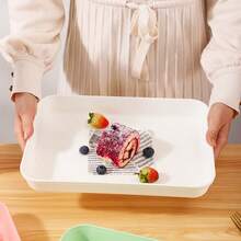 1pc Reusable Plastic PP Tray - For Cookies, Appetizers, Cooked Dishes, Snacks, Desserts, Fruit Display, Party Food Presentation, Stackable Kitchen Counter Tray, Available In 2 Sizes - Deep - View 9