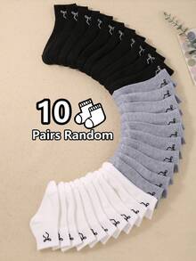 10 Pairs Random Bow Boat Socks, Black White Gray Bow Socks, Suitable For Children, Soft Breathable Girls Socks, Suitable For School Students Teenagers, Summer Essential Young People Socks, Children Holiday Essential, Suitable For Daily Life - Multicolor - View 9