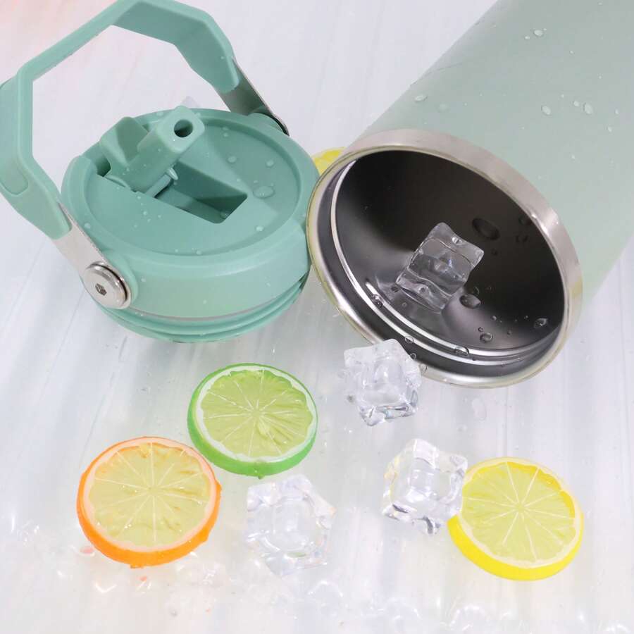 1913 IceFlow 2.0 Tumbler 30 Oz With Handle & Straw | Insulated Stainless Steel Leak Resistant Water Bottle | Mint Gray | Valentine's Day Gifts For Her Mother's Day Gift Idea Present For Boyfriend Husband | New Year Gift - Mint Green - View 1
