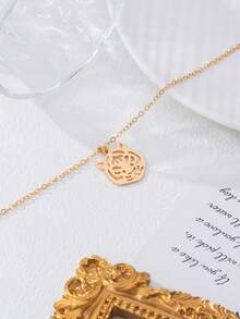 1pc Minimalist Fashion Tiger Pendant Necklace, Suitable For Women's Daily Wear - Gold - View 4