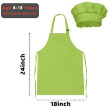 Children's Apron And Chef Hat Set (1pc), Unisex Kids Apron With 2 Pockets, Adjustable, Children's Painting Apron, Suitable For Cooking, Classroom, Baking, Painting, Crafts, BBQ Activities, DIY, Party, 6-13 Years Old - Multicolor - View 15