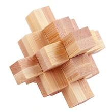 Niños adultos Ming Luban Lock 3D hecho a mano rompecabezas de matemáticas de bambú rompecabezas educativo dedo juguete cumpleaños regalo de Navidad - Bloqueo en T-HH066C - Ver 8