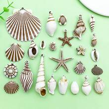25pcs Mixed Beach Theme Ocean Shell Charms,Acrylic Conch Starfish, Seashell, Seahorse Pendants For DIY Jewelry Making Bracelet Necklace Earrings Craft Supplies - White - View 12