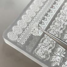 1 khuôn silicon 3D hình ren, khuôn silicon khắc hình hoa hồng ren dùng làm móng nghệ thuật, khuôn trong suốt, dụng cụ làm móng thủ công trang trí. - Nhiều màu - Xem 3